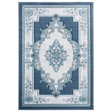 Manmade 2 ft. 7 in. x 7 ft. 4 in. Bristol Fallon Aqua Rectangle Runner Rug MA2625569